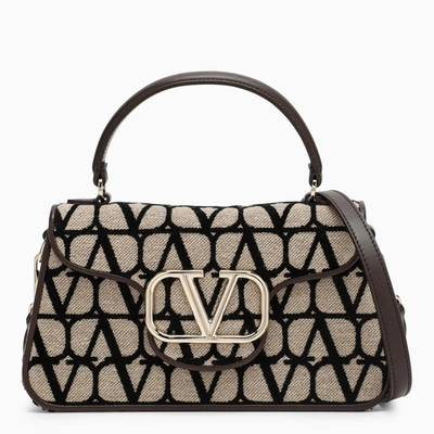 Shop Valentino Beige/black/black Toile Iconographe Bag