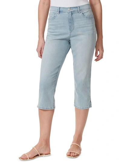 Shop Gloria Vanderbilt Amanda Womens Cropped Light Wash Capri Jeans In Multi