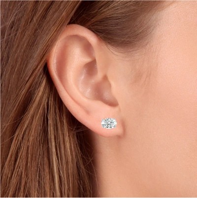 Pompeii3 1 1/4 Ct Diamond Screw Back Studs 14k White Gold Lab Grown Eco Friendly In Multi