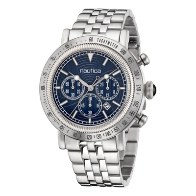 Shop Nautica Spettacolare Reissue Stainless Steel Chronograph Watch In Silver