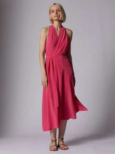 Shop Equipment Alejandra Midi Silk Dress In Pink