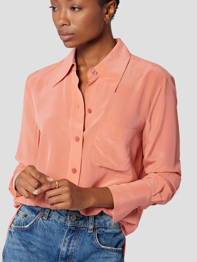 Shop Equipment Quinne Silk Shirt In Pink