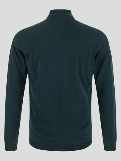 Shop Goes Botanical High Neck Sweater In <p> Sweater In Green Merino Wool With High Neck And Long Sleeves