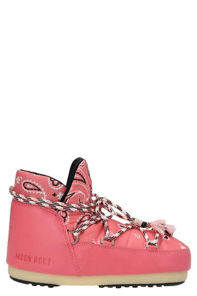 Shop Alanui X Moon Boot 'pumps Bandana' Ankle Boots In Pink