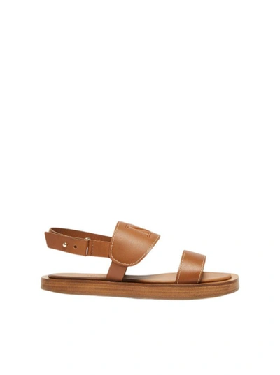 Shop Max Mara Sandals In Leather
