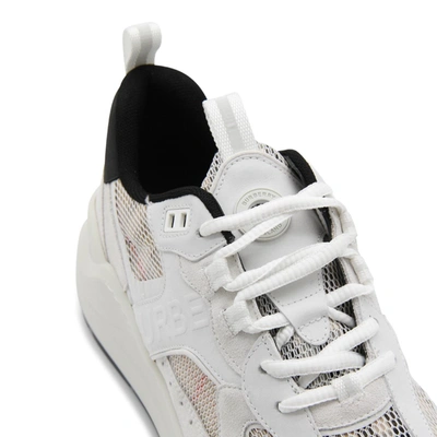 Shop Burberry Sneakers In Archivebeig Chk/whit