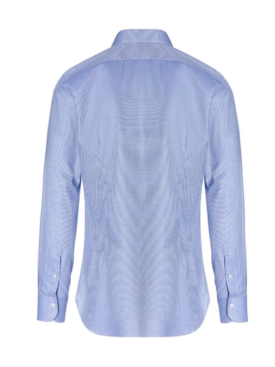 Shop Barba Oxford Cotton Shirt In Light Blue