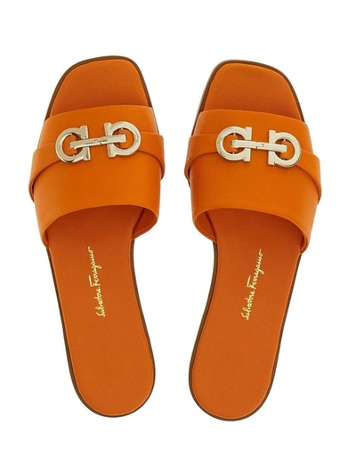 Shop Ferragamo Ciabatte Oria Shoes In Yellow &amp; Orange
