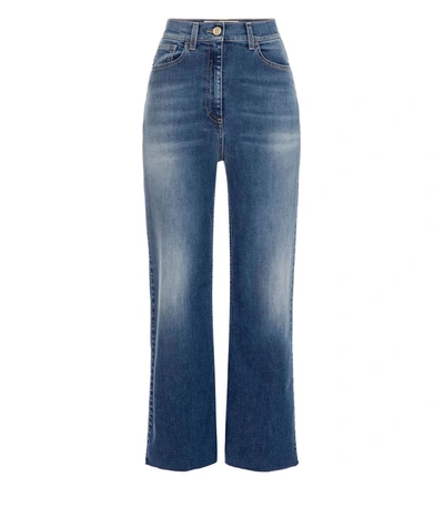 Shop Elisabetta Franchi Blue Flared Jeans