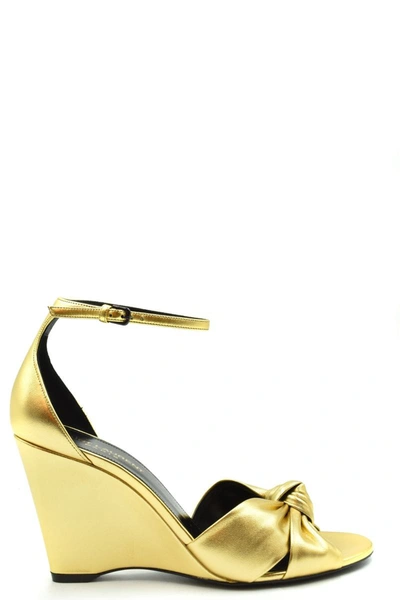 Shop Saint Laurent Sandals In Gold