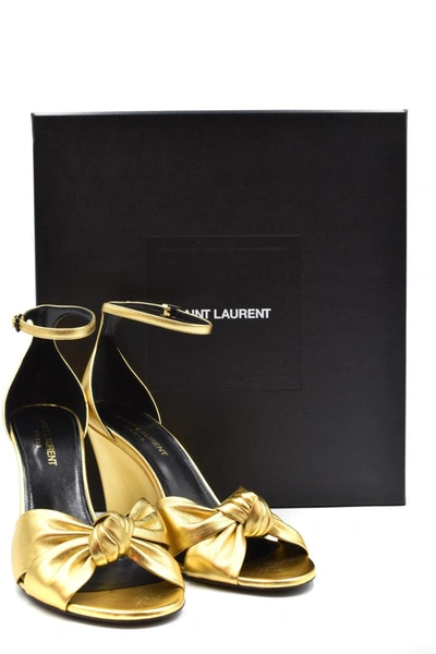 Shop Saint Laurent Sandals In Gold