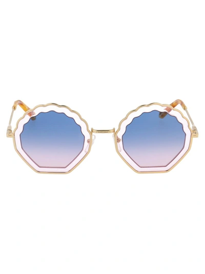 Shop Chloé Chloe Sunglasses In 833 Gold Light Pink