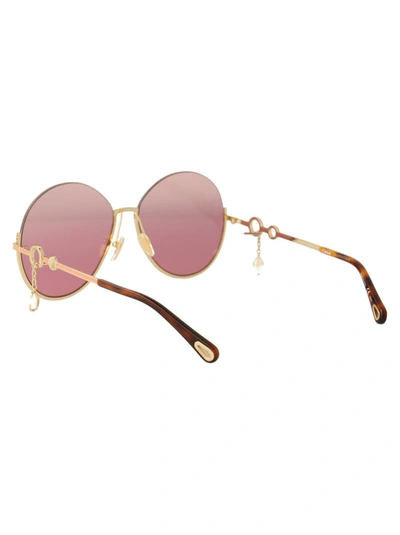 Shop Chloé Sunglasses In 004 Gold Gold Pink