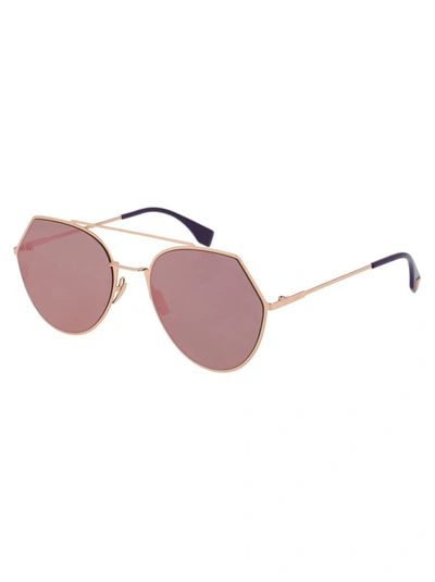 Shop Fendi Sunglasses In Ddbap Gold Copper