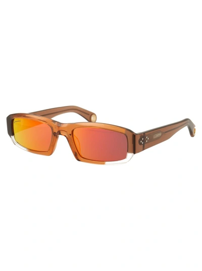 Jacquemus Rounded Frame Sunglasses In Multi Brown