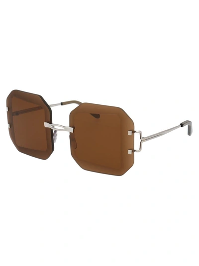 Shop Marni Eyewear Marni Sunglasses In 028 Palladium