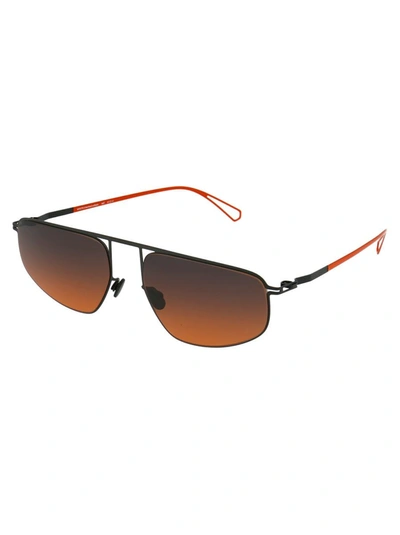 Shop Mykita Sunglasses In 814 C62 Black/pow11 | Black Orange Gradient