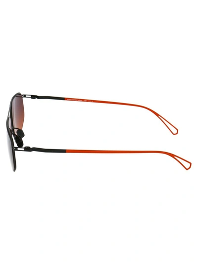 Shop Mykita Sunglasses In 814 C62 Black/pow11 | Black Orange Gradient