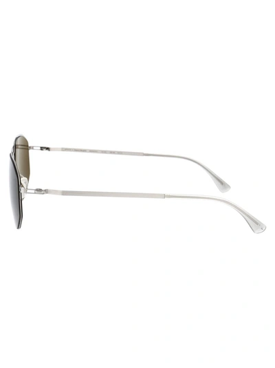 Mykita Shinysilver Rawgreen Solid Nylon Sunglasses In 051 Shinysilver Rawgreen Solid