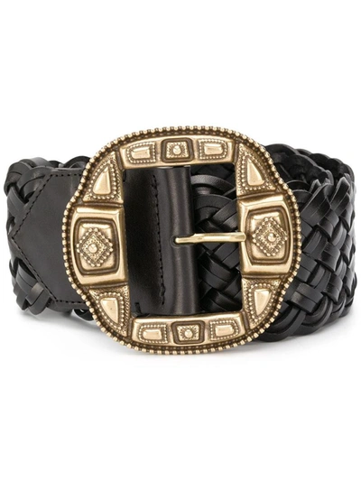 Shop Etro Weave Belt Accessories In Black