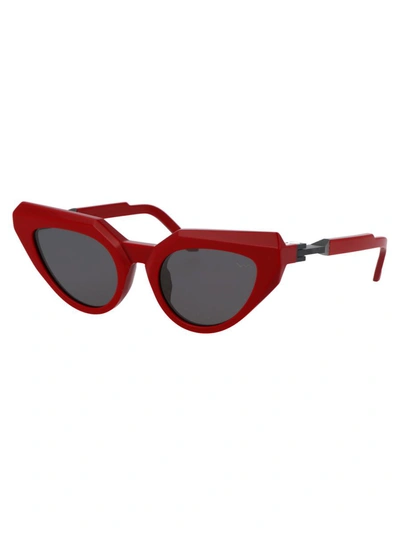 Shop Vava Eyewear Sunglasses In Red|black Flex Hinges|black Lenses