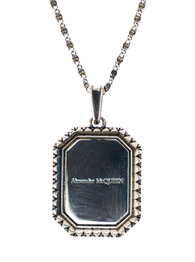 Shop Alexander Mcqueen Woman's Brass Chain Necklace With Logo Pendant Detail In Metallic