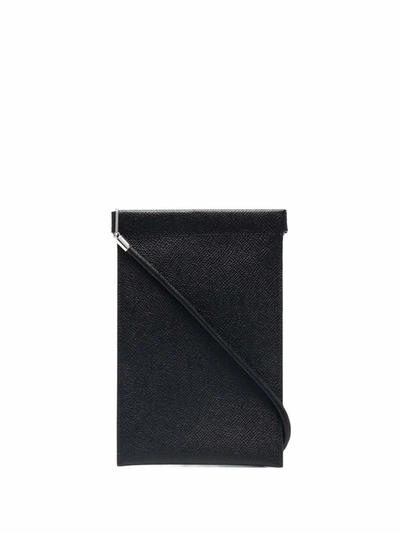 Shop Maison Margiela Leather Phone Pouch In Black