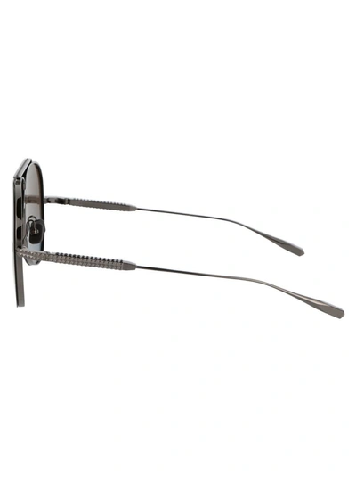 Valentino Garavani Blak Rhodium Titanium Sunglasses In Black Rhodium W/ Dark Brown To Blue Gradient