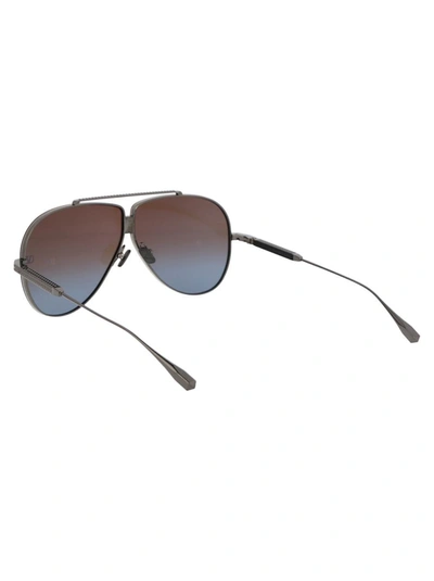 Shop Valentino Garavani Sunglasses In Black Rhodium W/ Dark Brown To Blue Gradient