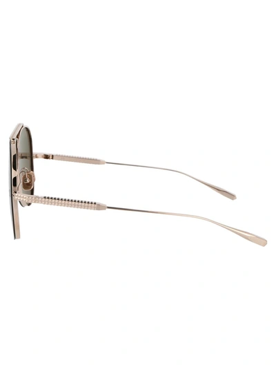 Valentino Women's White Gold Titanium Sunglasses In White Gold W/ G-15 Gold Flash Mirror