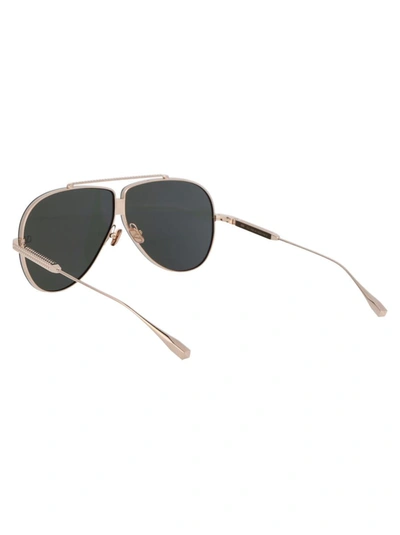 Valentino Women's White Gold Titanium Sunglasses In White Gold W/ G-15 Gold Flash Mirror
