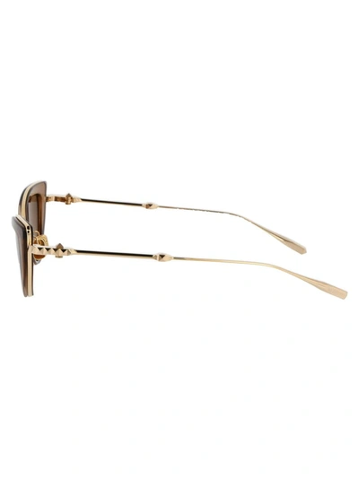Shop Valentino Garavani Sunglasses In Light Gold Crystal Medium Brown W/ Dark Brown To Light Brown