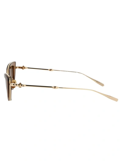 Valentino Garavani Sunglasses In Light Gold Crystal Medium Brown W/ Dark Brown To Light Brown