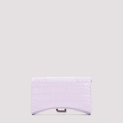 Shop Balenciaga Hourglass Wallet On Chain Bag In Pink &amp; Purple