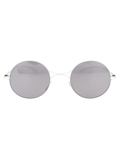Shop Mykita Sunglasses In E13 White Warmgrey Flash