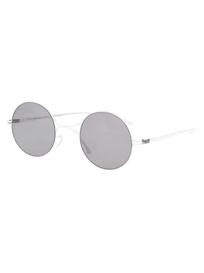 Shop Mykita Sunglasses In E13 White Warmgrey Flash