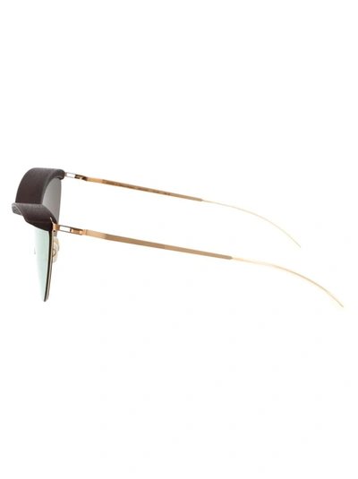 Mykita Mmecho002 Sunglasses In 307 Mh8 Ebony Brown Champagne Gold Champagne Gold Shield