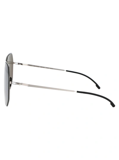 Shop Mykita Sunglasses In 351 Mh22 Pitch Black Shiny Silver Silver Flash Shield
