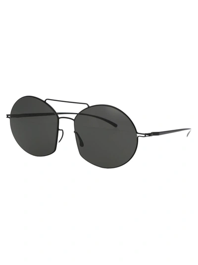 Shop Mykita Sunglasses In 190 E4 Black Dark Grey Solid