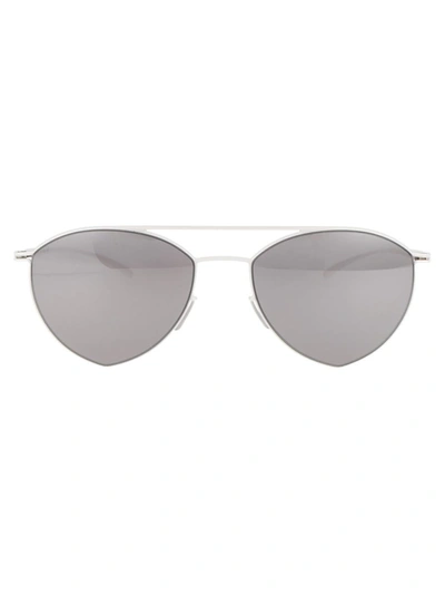 Shop Mykita Sunglasses In 333 E13 White Warm Grey Flash