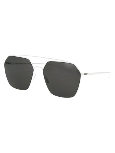 Mykita Mmesse016 Sunglasses In 333 E13 White Dark Grey Solid