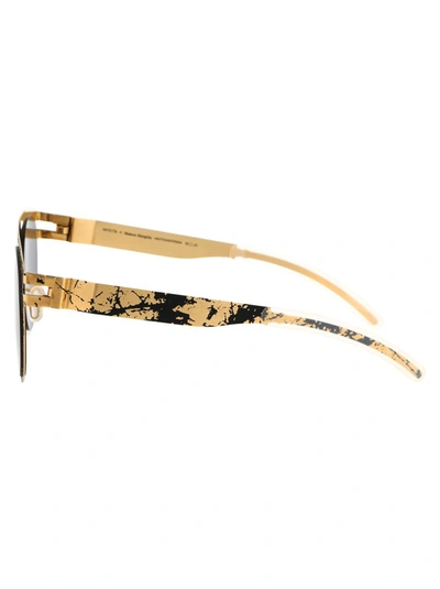 Mykita Mmtransfer004 Sunglasses In 267 Gold Black Stone Darkgrey Solid
