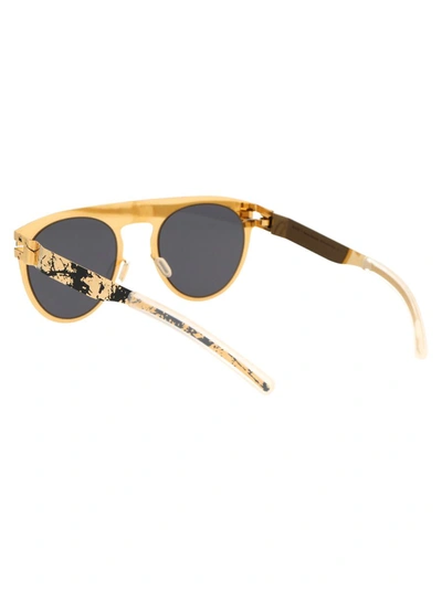 Mykita Mmtransfer004 Sunglasses In 267 Gold Black Stone Darkgrey Solid
