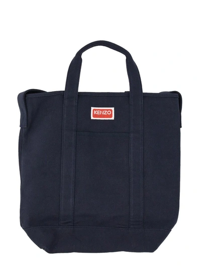 Shop Kenzo Poppy Tote Bag In Blue
