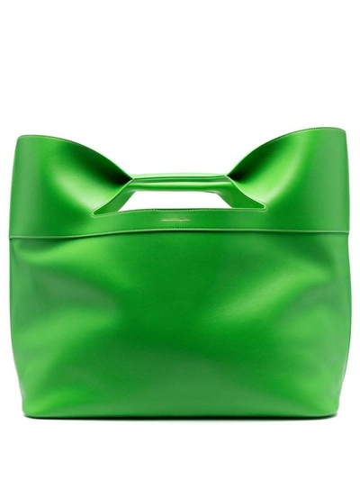 Shop Alexander Mcqueen The Bow Large Shopping Bag In Green