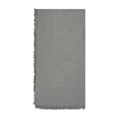 Shop Berluti Wool And Silk Scarf In Grey