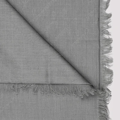 Shop Berluti Wool And Silk Scarf In Grey