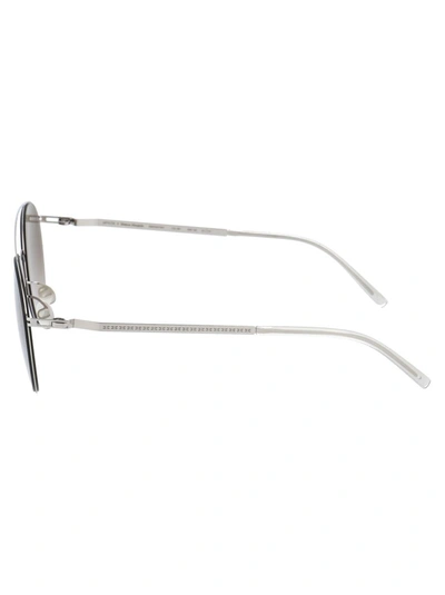 Shop Mykita Sunglasses In 051 Shiny Silver | Warm Grey Flash