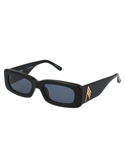 Shop Attico The  Sunglasses In Black/yellow Gold/grey
