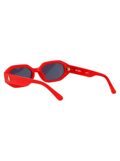 Shop Attico The  Sunglasses In Red/yellow Gold/dark Blue